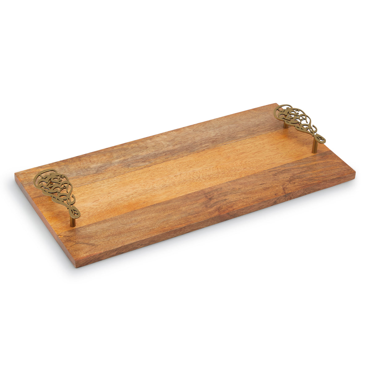 DWELL CALLIGRAPHY WOODEN TRAY WITH HANDLE (GOLD 19X9X1.5CM) 19x9x1.50cm / Gold