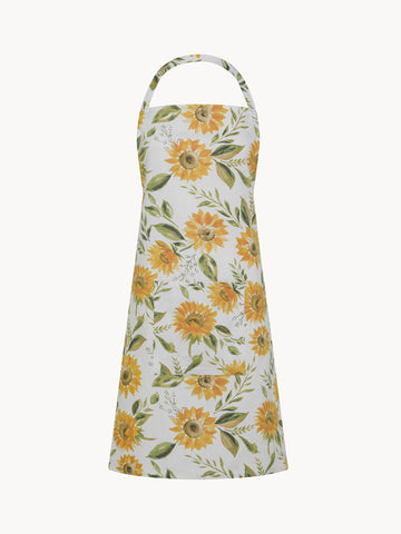 Cotton panama sunflower print kitchen apron
