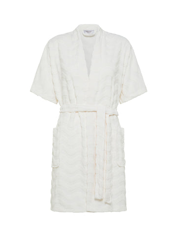 Jacquard knit kimono bathrobe