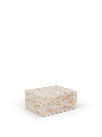 Hand-carved wooden jewelry box