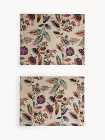 Set of 2 cotton Panama placemats flower print