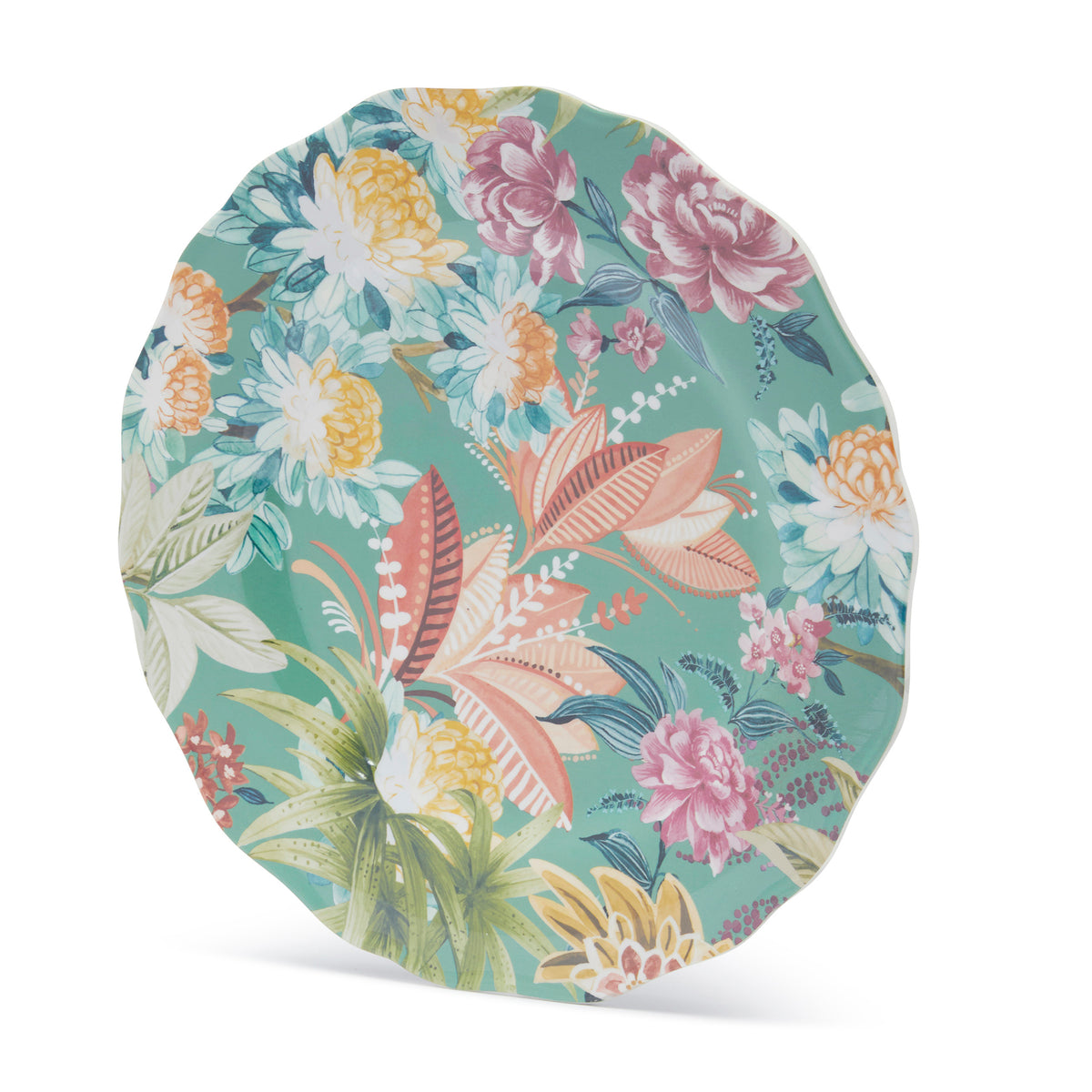 Coincasa MELAMINE DINNER PLATE WITH LEAVES & FLOWERS (27CM, MULTI-COLOURED) 27 CM / Multi