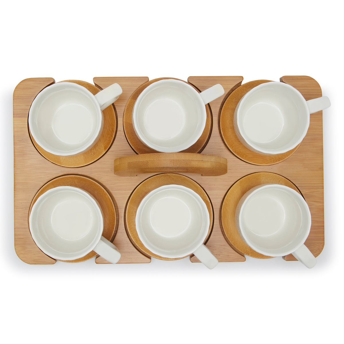 Simply Kitchen GOURMET CUP WITH BAMBOO (SET OF 6-WHITE) 150 ML / White