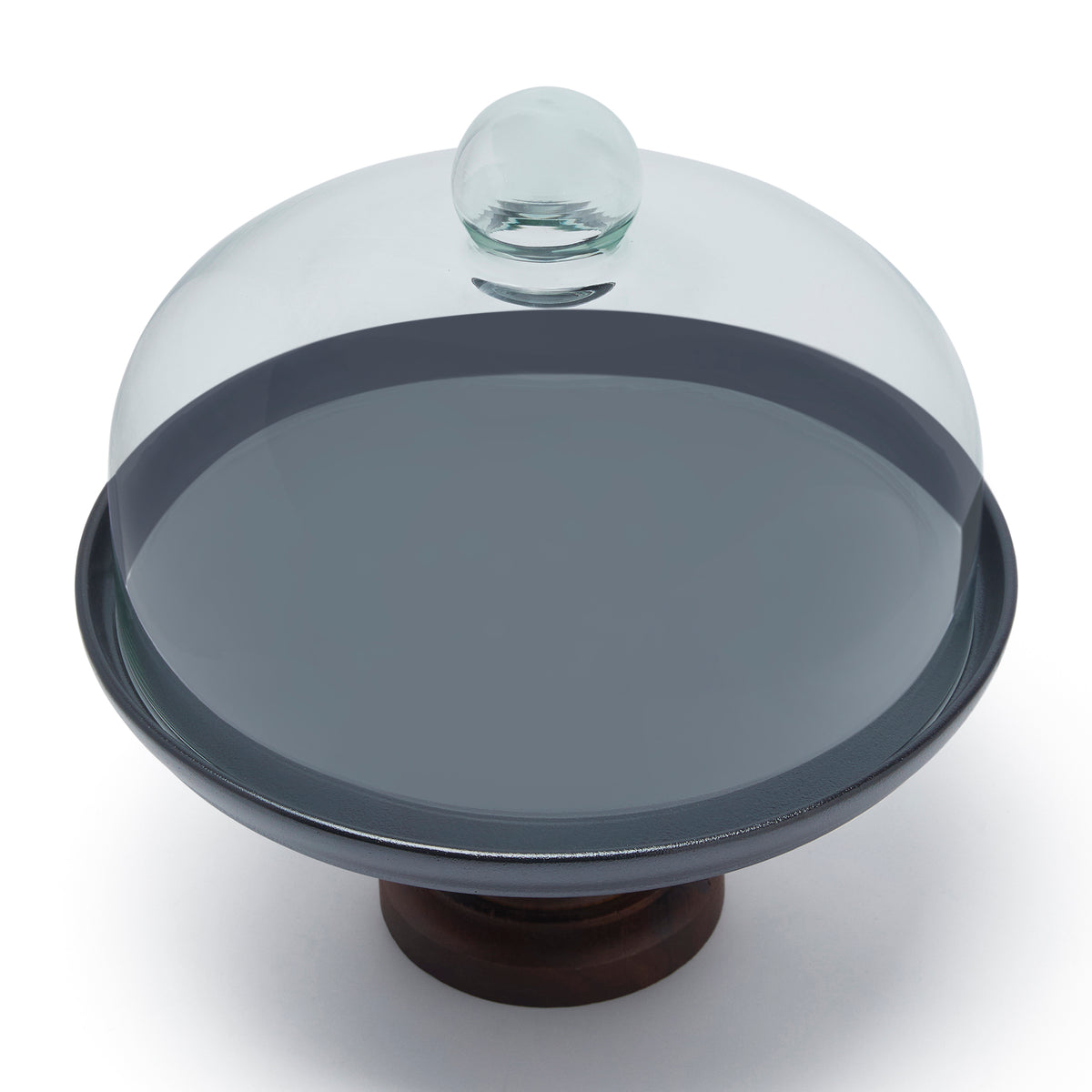 Simply Kitchen GOURMET CAKE PLATE W.BAMBOO STAND (27.94 CM BLACK) 27.94 CM / Black