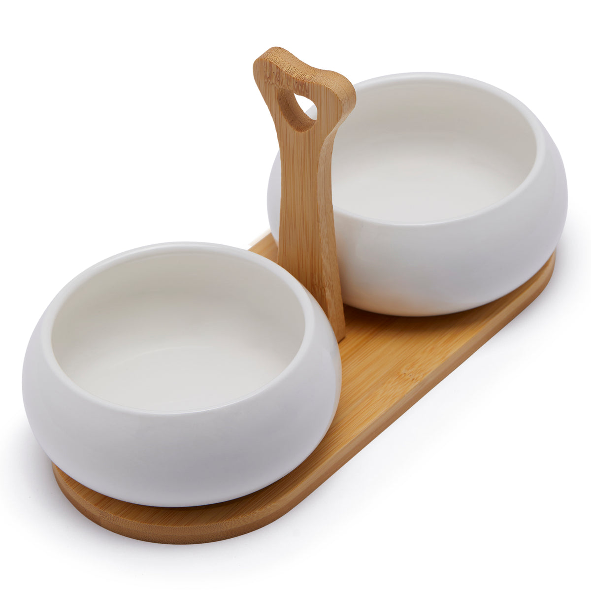 Simply Kitchen GOURMET BOWL WITH BAMBOO STAND (11.43 CM-WHITE) 11.43 CM / White