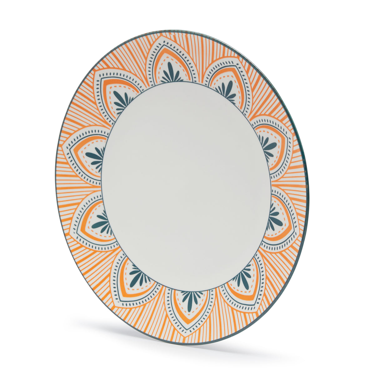 Simply Kitchen FLORAL MM KORI JHALLAR CERAMIC DINNER PLATE (27×2.5 CM) 27??2.5 CM / Multi