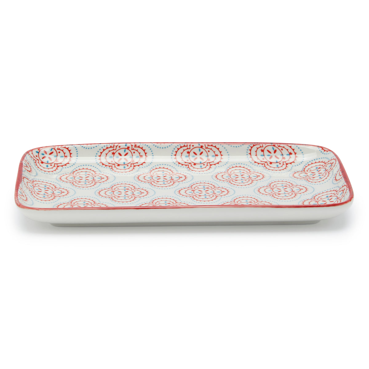 Simply Kitchen FLORAL MM REVERSE ARAB JAALI CERAMIC SQUARE PLATE (20×11×2 CM) 20X11X2 CM / Multi