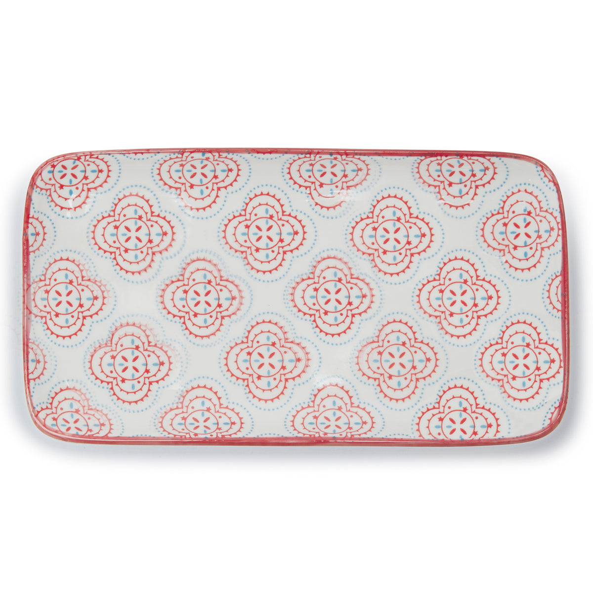 Simply Kitchen FLORAL MM REVERSE ARAB JAALI CERAMIC SQUARE PLATE (20×11×2 CM) 20X11X2 CM / Multi