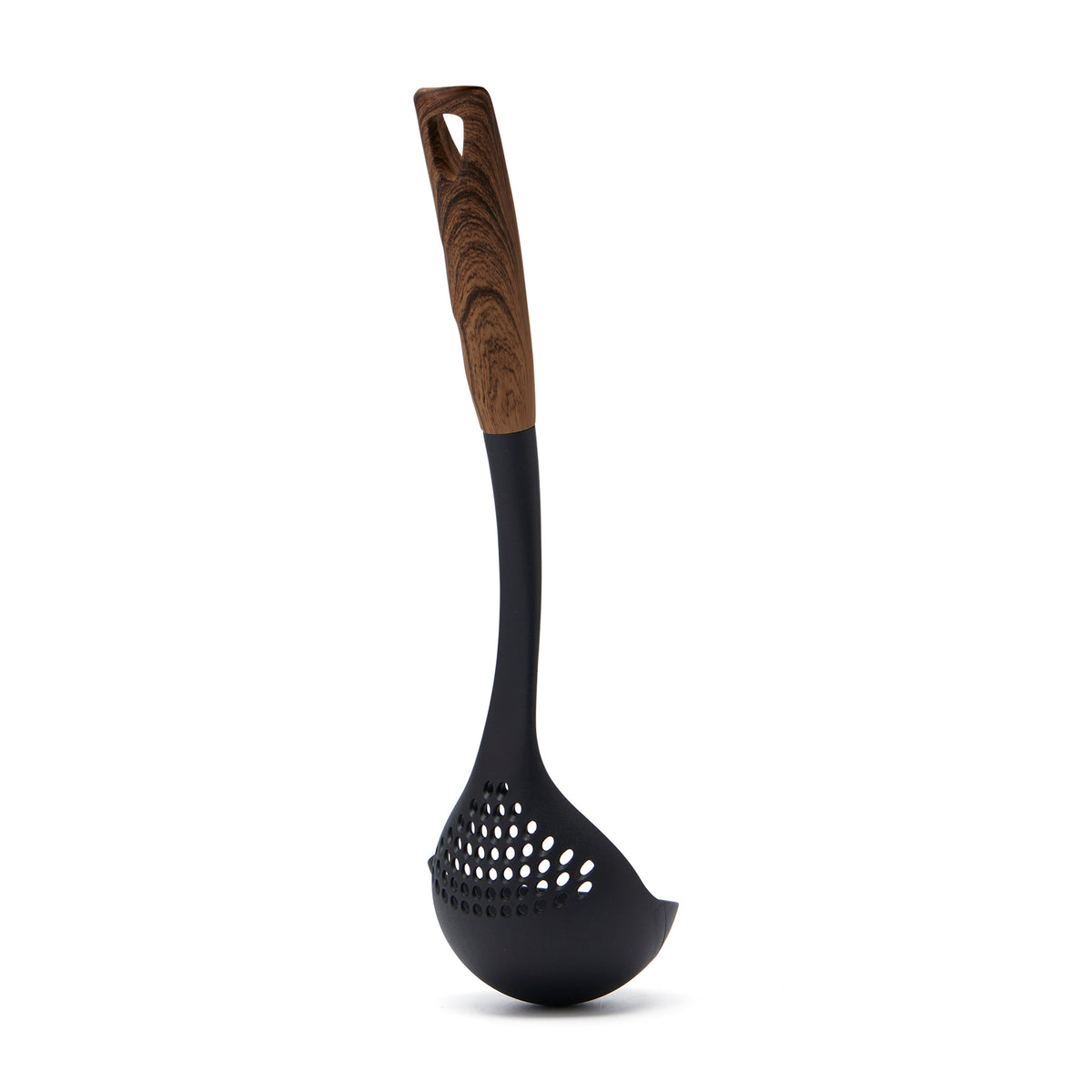 Simply Kitchen LG SAKE NYLON LADLE WITH STRAIN AND SCOOP HANDLE (34.5 CM) 34.5 CM / Black