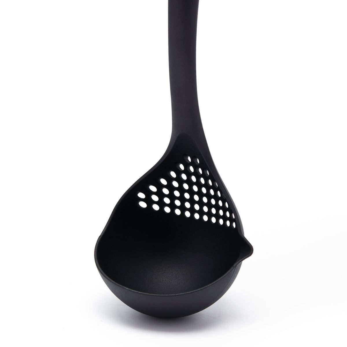 Simply Kitchen LG SAKE NYLON LADLE WITH STRAIN AND SCOOP HANDLE (34.5 CM) 34.5 CM / Black