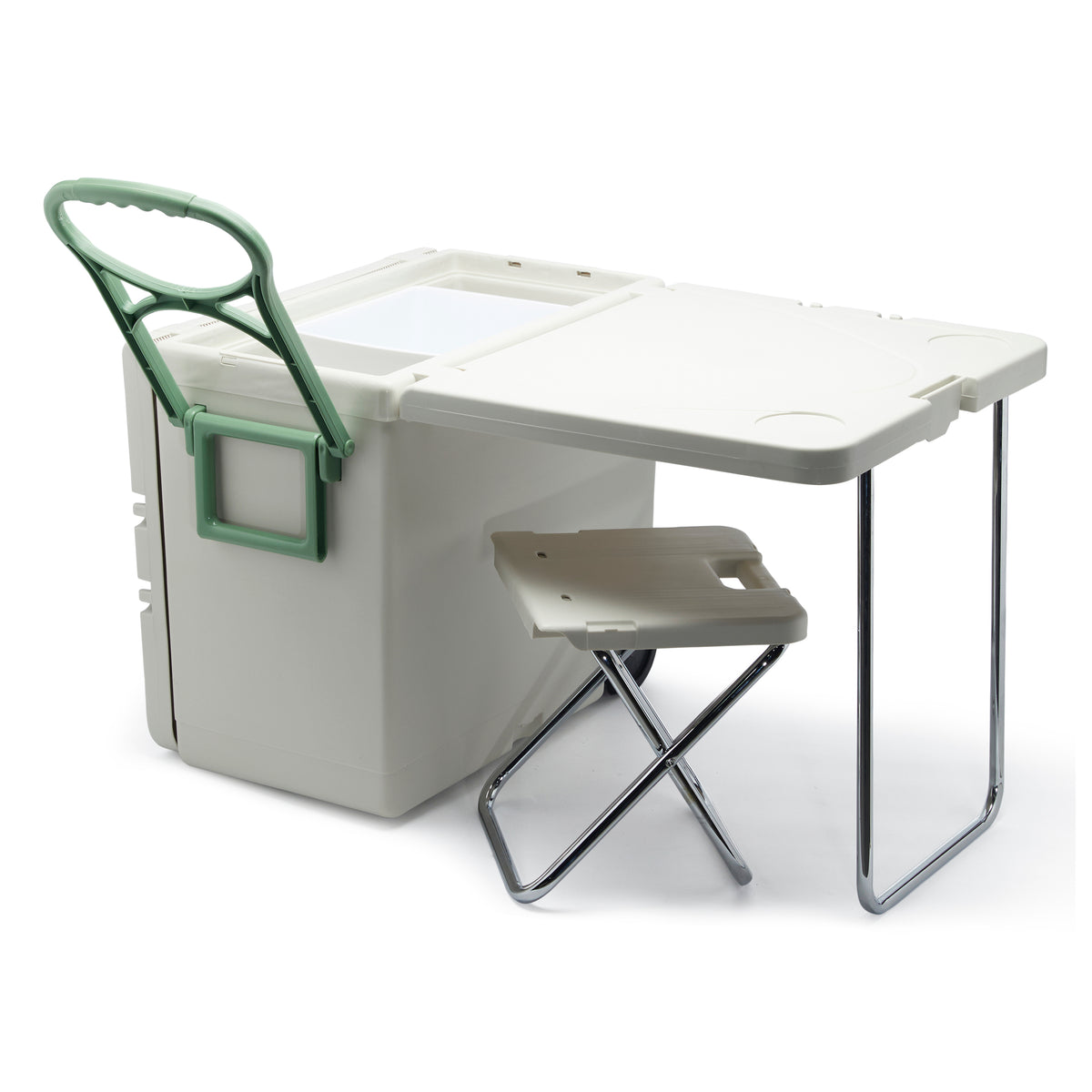 Simply Kitchen COOLER BOX WITH TABLE AND CHAIR (MINT & WHITE) 50x33x42 CM / Multi