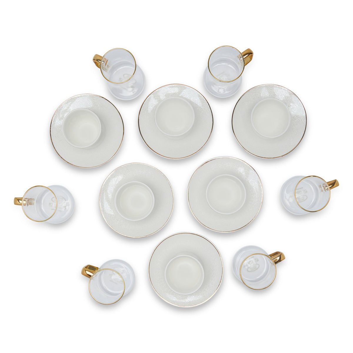 Simply Kitchen CASABLANCA CAWA PLANE COFFEE CUP SET OF 18 (WHITE) S/18 / White