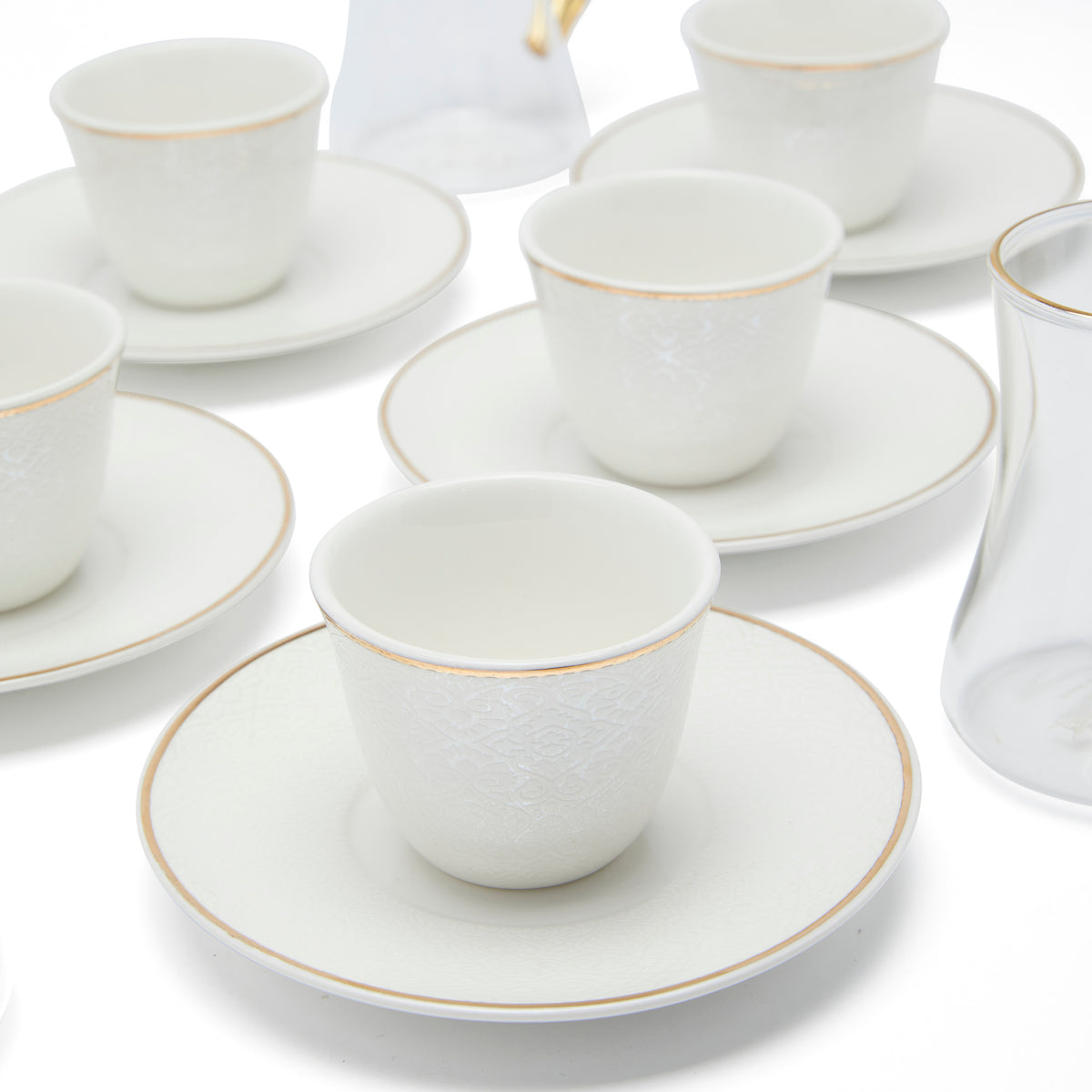 Simply Kitchen CASABLANCA CAWA PLANE COFFEE CUP SET OF 18 (WHITE) S/18 / White