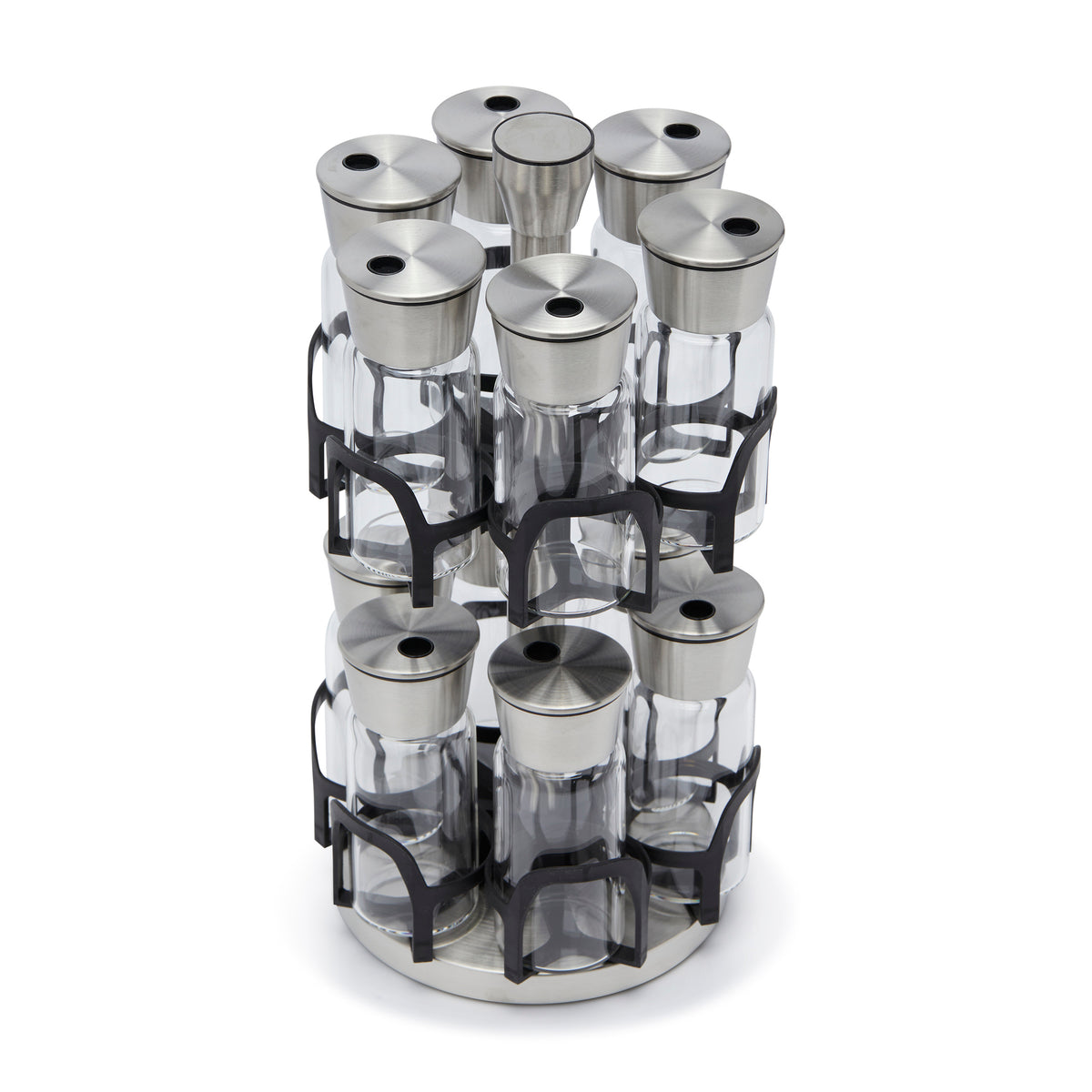 Simply Kitchen BELMONT BOROSILICATE GLASS STORAGE JAR WITH STAND SET OF 12 (130 ML) S/12 / Clear