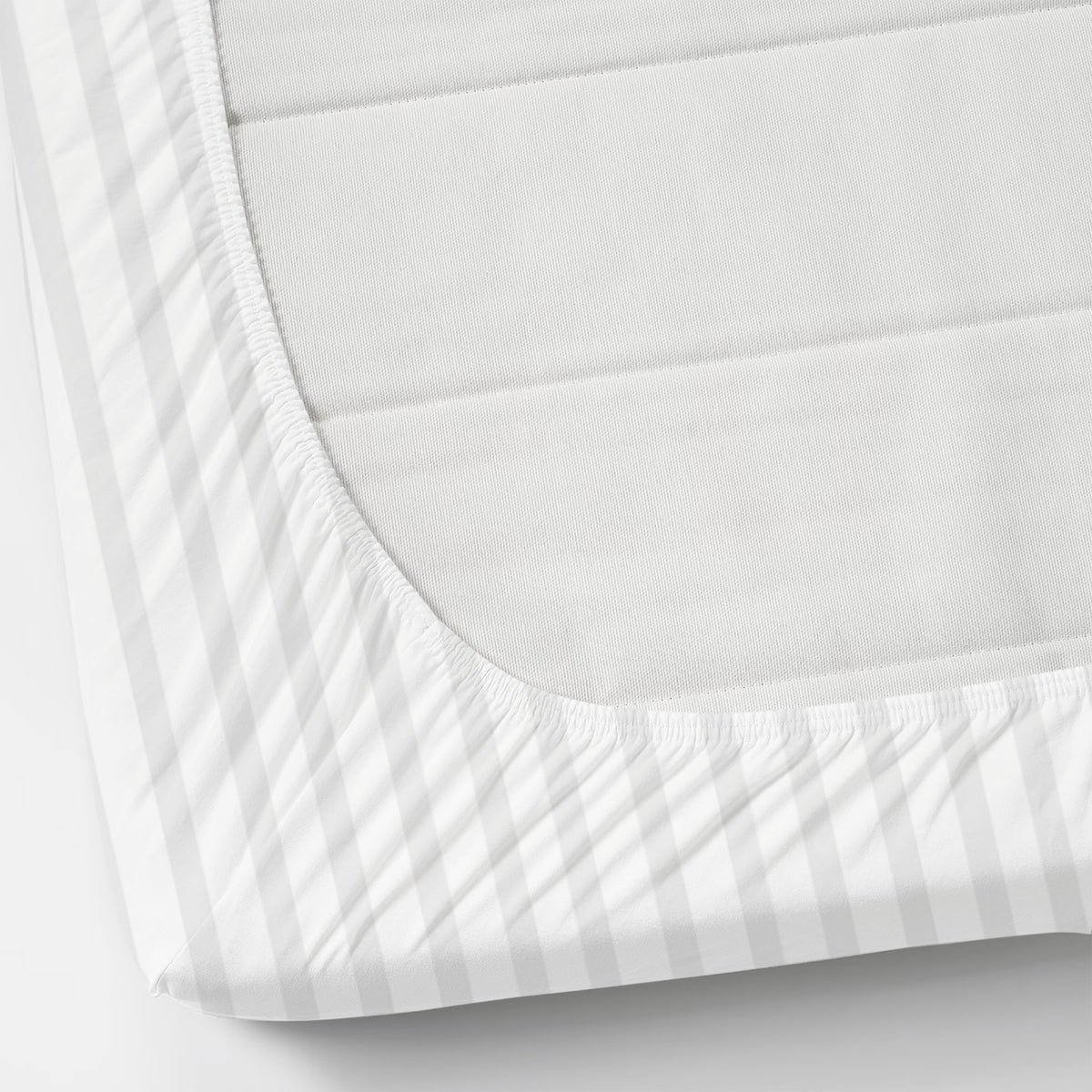 LUXURIOUS 300 THREAD COUNT BAMBOO  SATEEN WIDE STRIPE FITTED SHEET