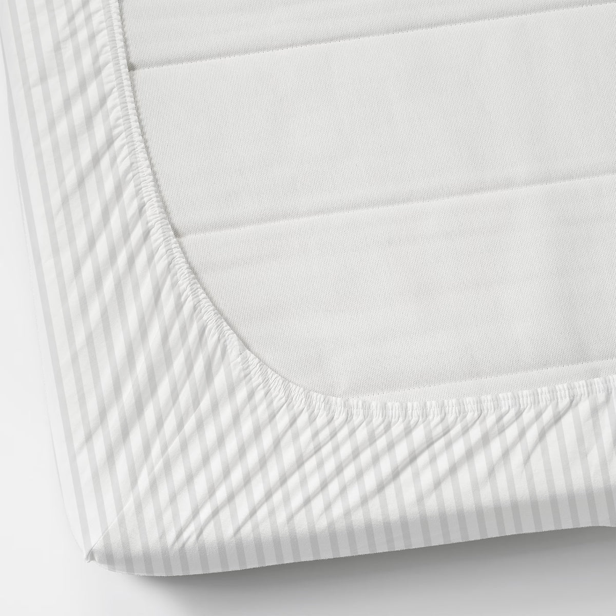 LUXURIOUS 300 THREAD COUNT BAMBOO  SATEEN THIN STRIPE FITTED SHEET