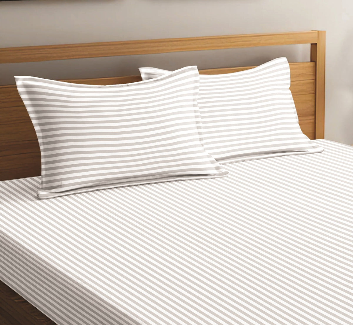 LUXURIOUS 300 THREAD COUNT BAMBOO  SATEEN THIN STRIPE PILLOW CASES