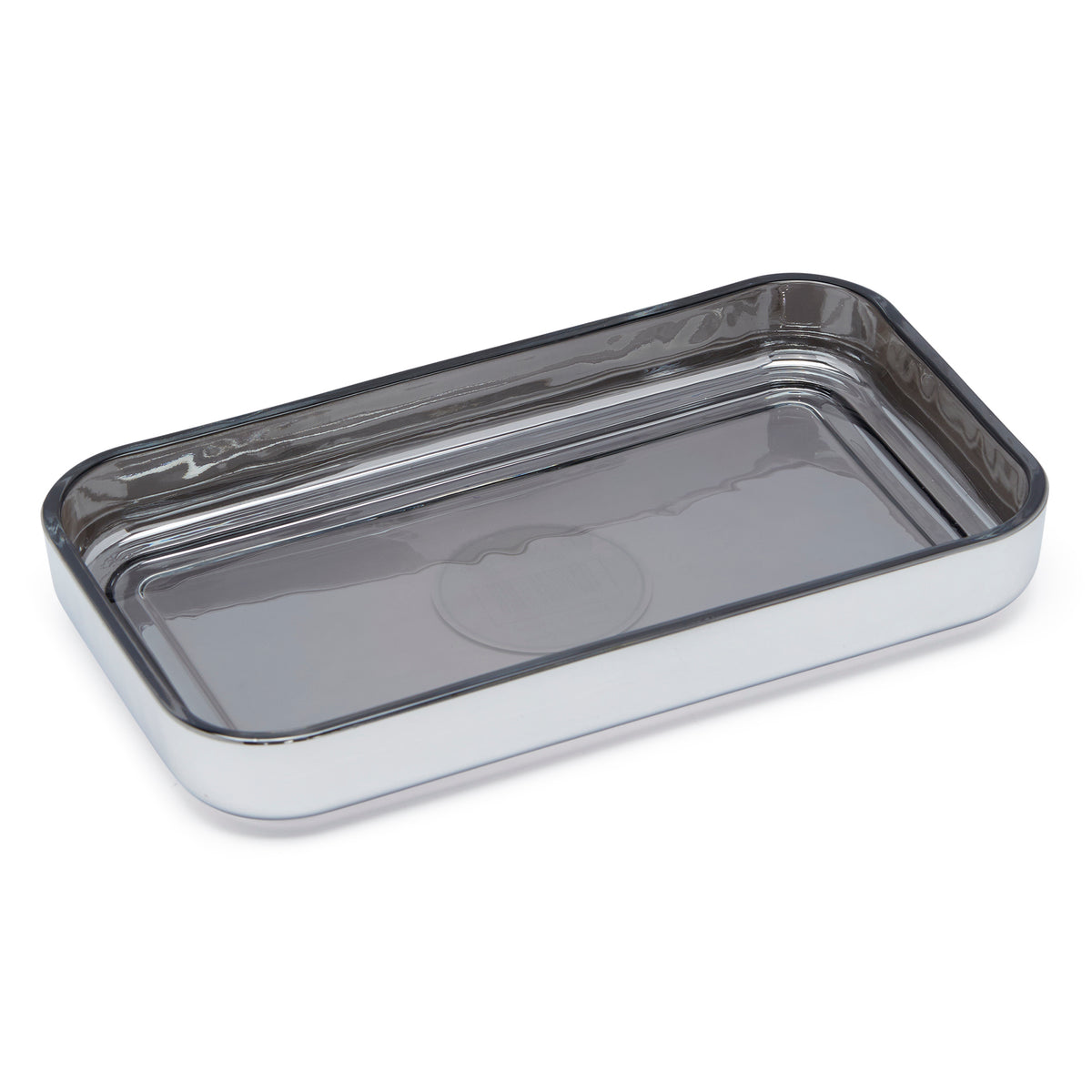 DWELL GLASSWARE TRAY (23.5X13X3CM - SILVER/TRANSPARENT)