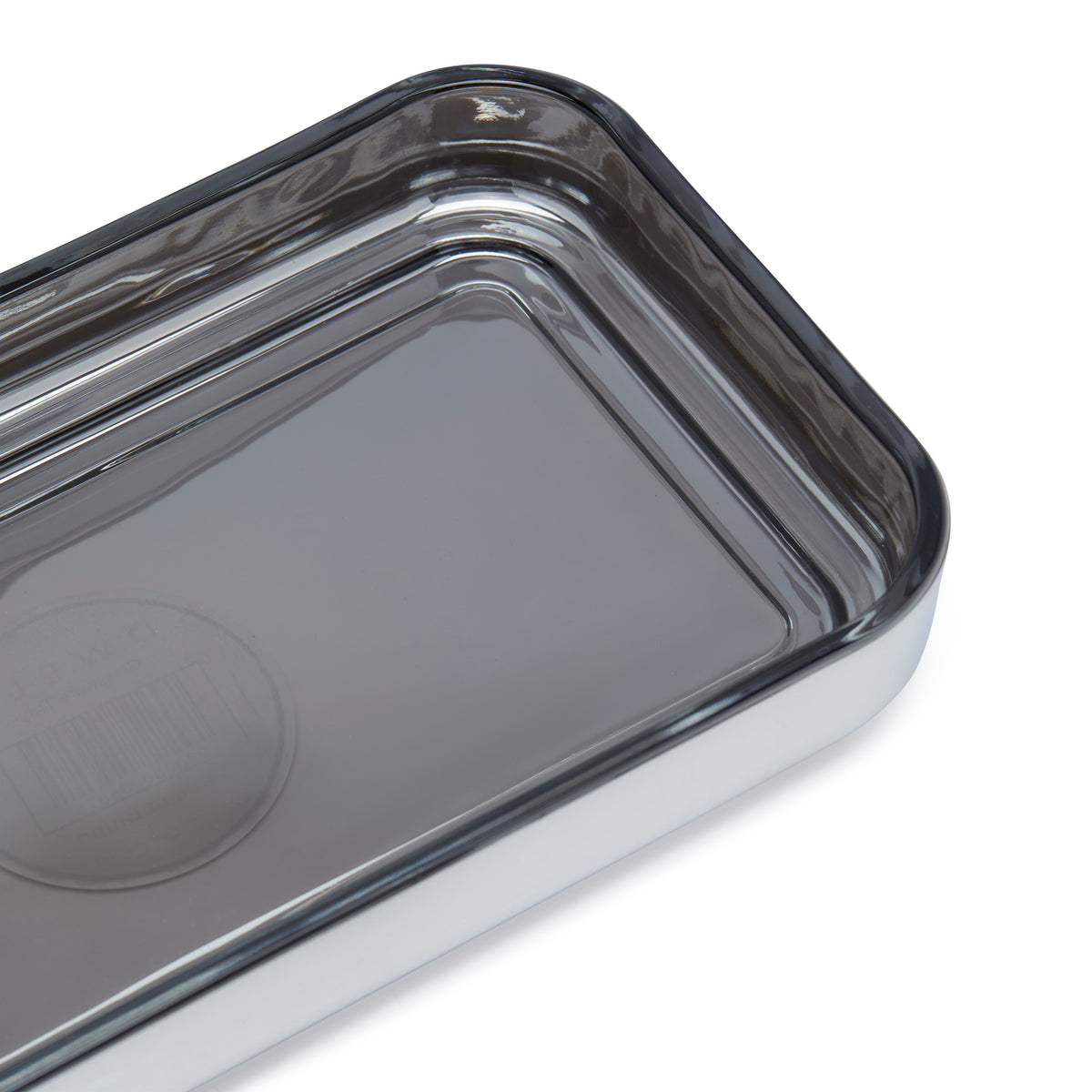 DWELL GLASSWARE TRAY (23.5X13X3CM - SILVER/TRANSPARENT)