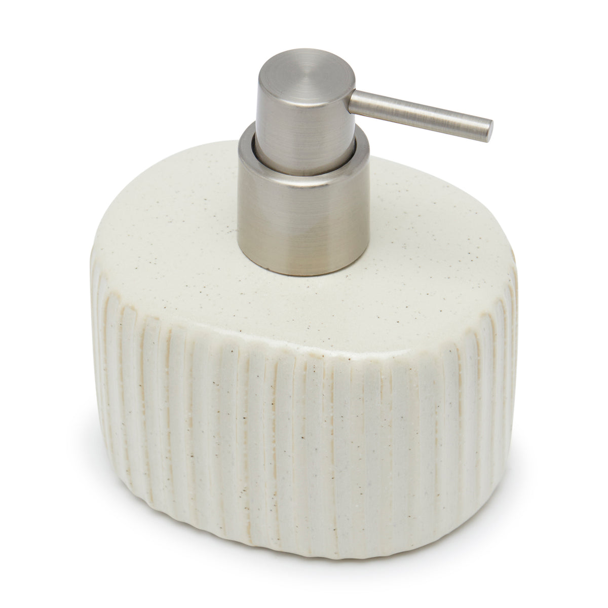 Stripe Ceramic Lotion Dispenser 10.5x10.5x15cm / Grey
