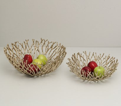 Fine Twigs Aluminium  Deco Bowl