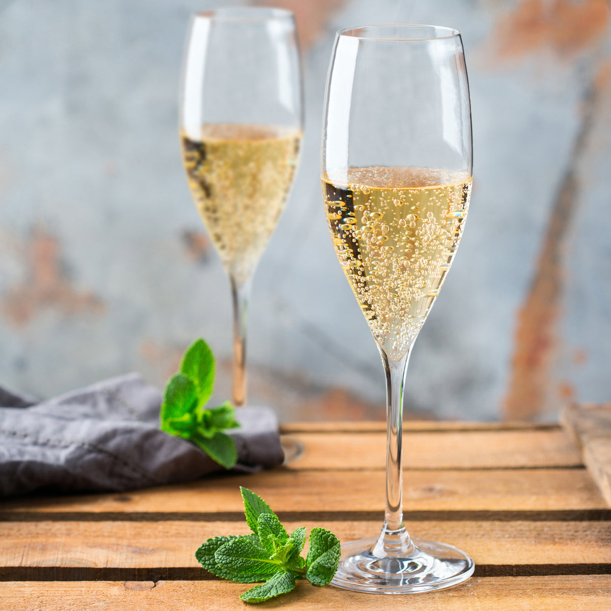 SET OF 6 CHAMPAGNE FLUTES IO VINO 26 CL 2022 TRANSPARENT 260ML / CLEAR