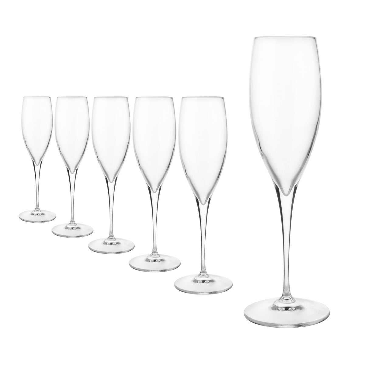 SET OF 6 CHAMPAGNE FLUTES IO VINO 26 CL 2022 TRANSPARENT 260ML / CLEAR