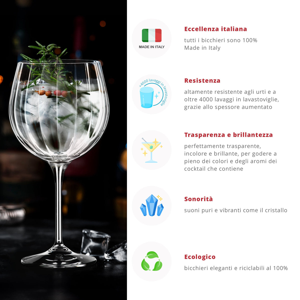 SET OF 2 GIN GLASSES IO ML670 TRANSPARENT 670ML / CLEAR