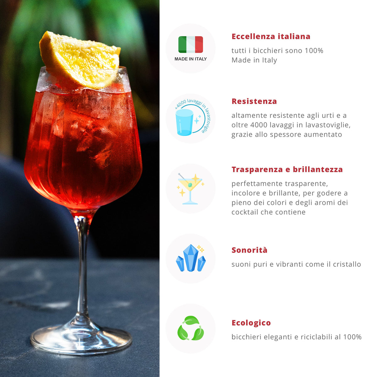 SET OF 2 SPRITZ GLASSES IO ML490 TRANSPARENT 490ML / CLEAR