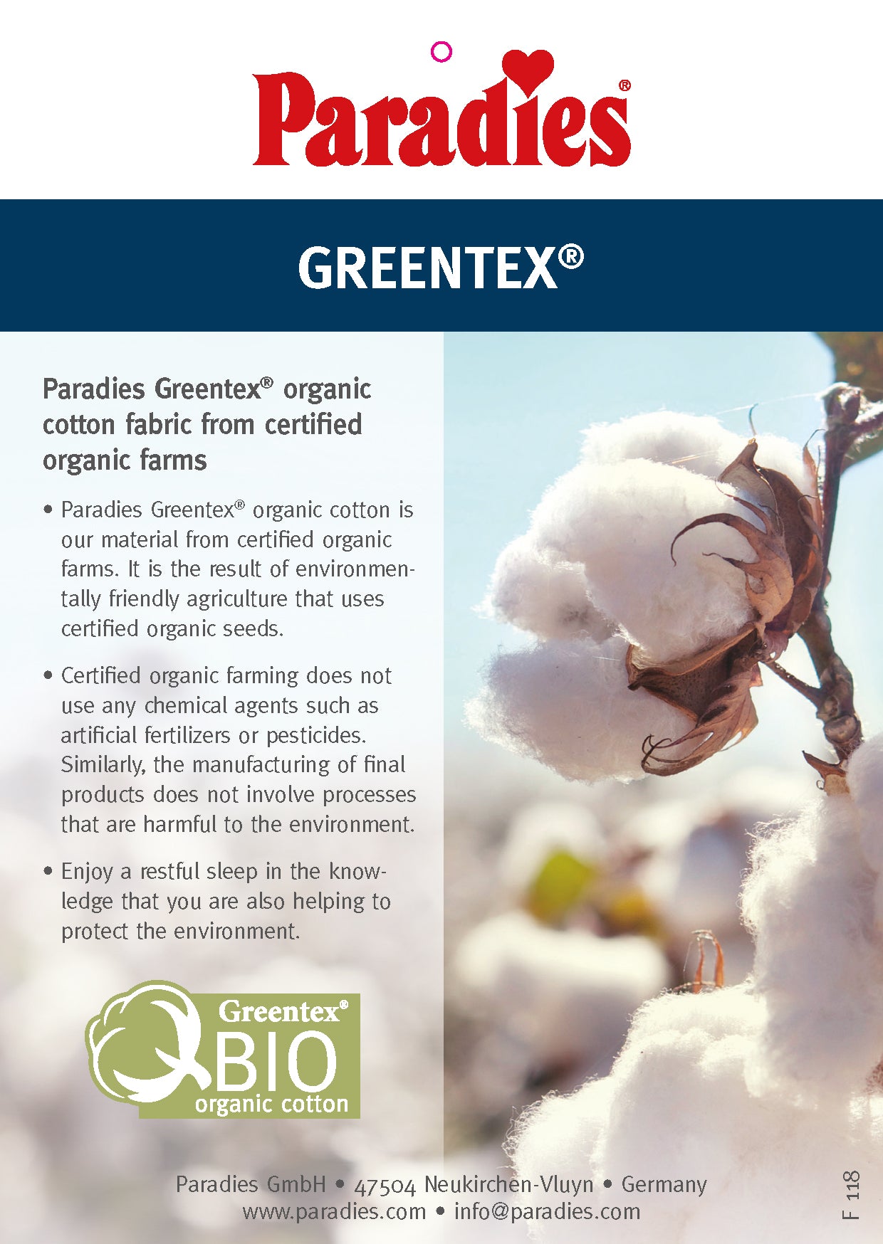 Paradies Down Revita 90 Organic Reform Pillow