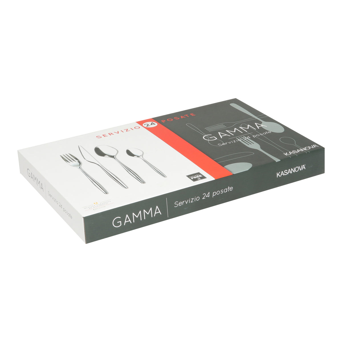 SET OF 24 CUTLERY STEEL 18/0 GAMMA SILVER S/24 / SILVER