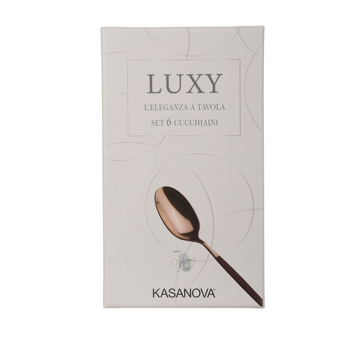 SET OF 6 LUX TEASPOONS BORDEAUX AND CHAMPAGNE S/6 / GOLD