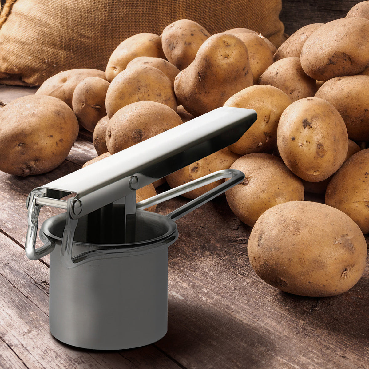 POTATO MASHER IDEAL KRAFT STEEL 26.7CM / SILVER