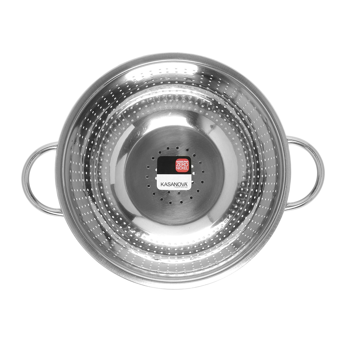 PASTA STRAINER WITH BASE 24 CM STEEL 24CM / SILVER