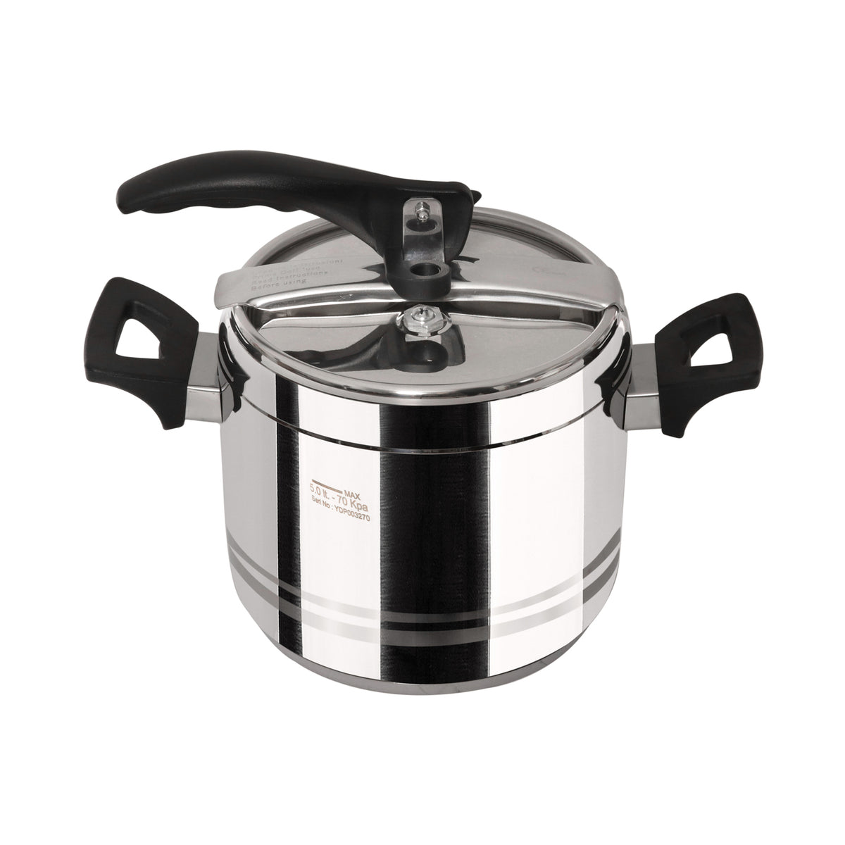 PRESSURE COOKER 5L BLACK HANDLES EXCLUSIVE STEEL WITH BLACK HANDLES 5L / SILVER