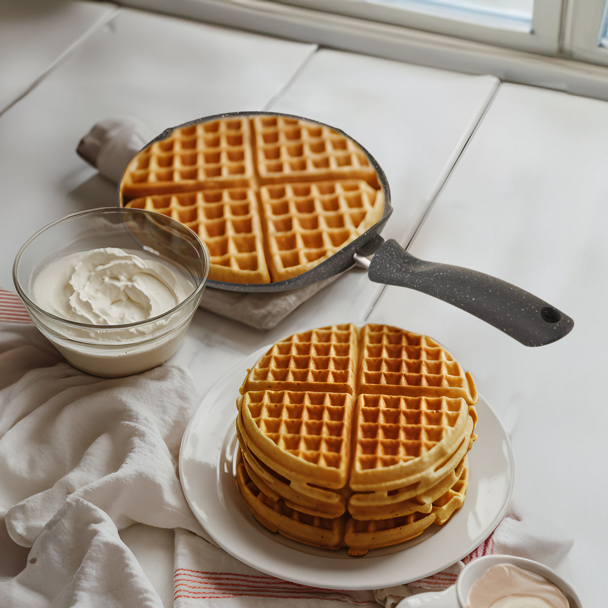 4-WAFFLE PAN 26 CM GRAY 26CM / GREY