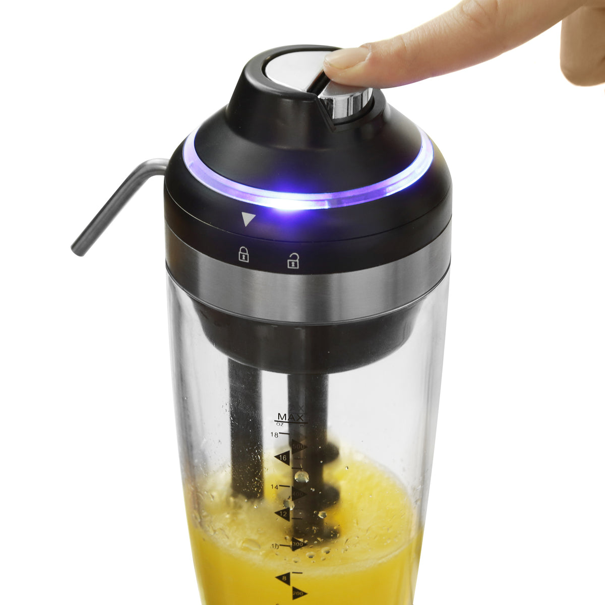 COCKTAIL SHAKER WITH PUMP BLACK 500ML / CLEAR