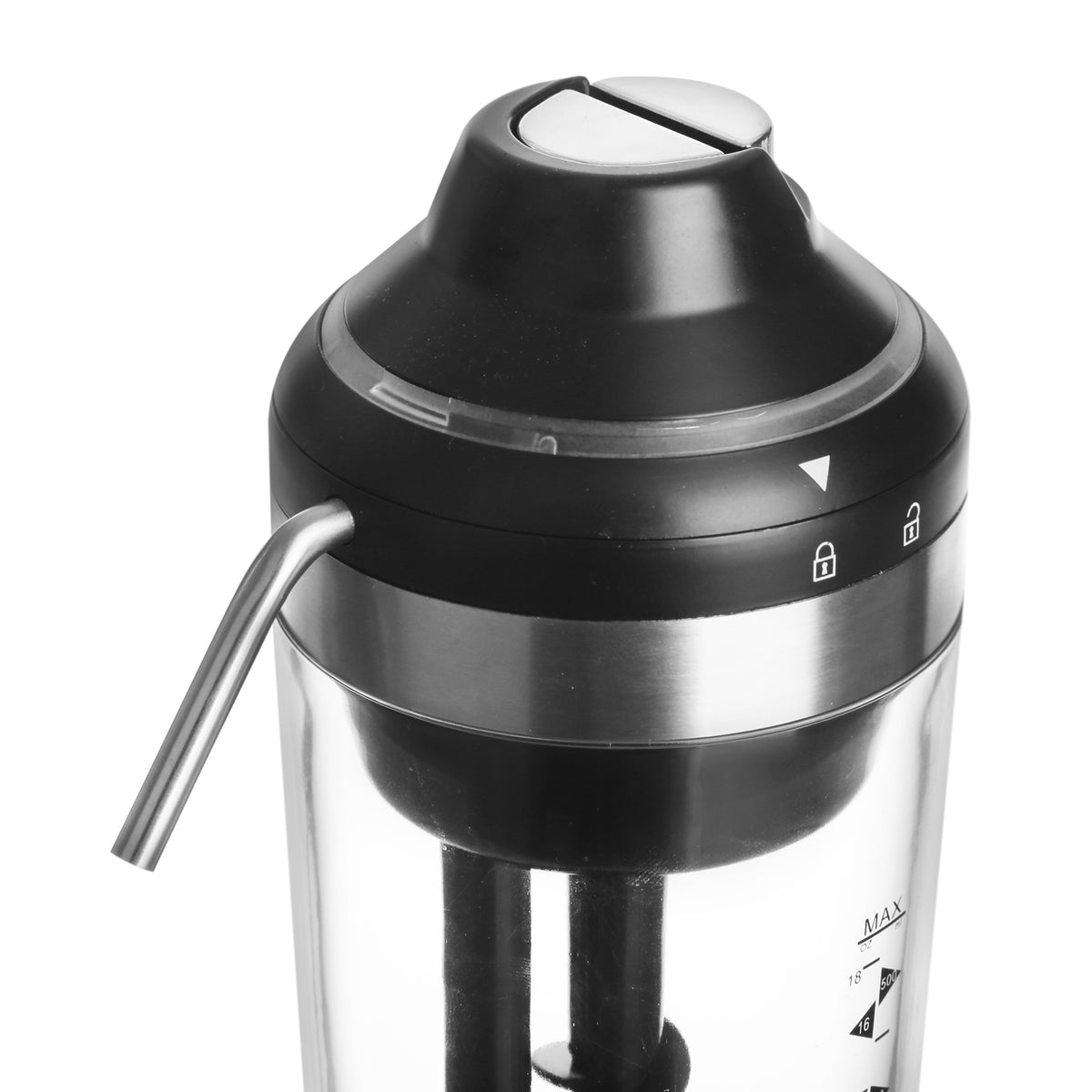 COCKTAIL SHAKER WITH PUMP BLACK 500ML / CLEAR