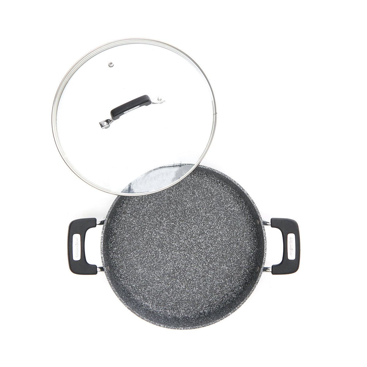 NEW PETRA DARK SAUTÉ PAN 28 CM WITH GLASS LID GRAY 28CM / GREY