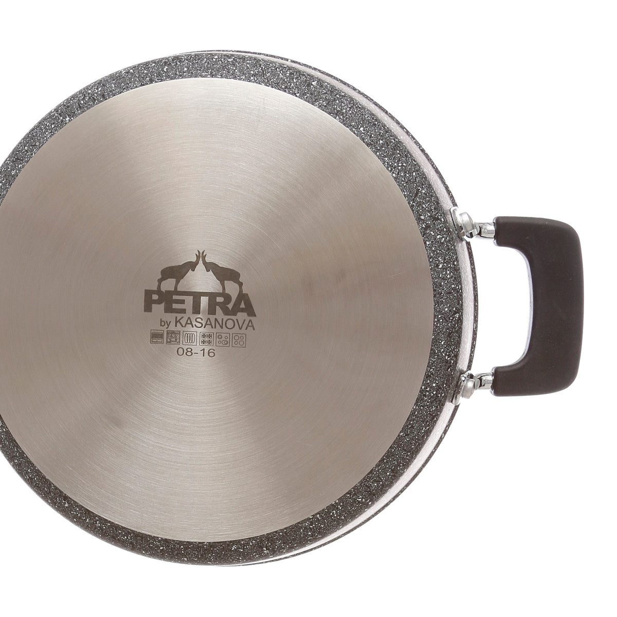 NEW PETRA DARK SAUTÉ PAN 28 CM WITH GLASS LID GRAY 28CM / GREY