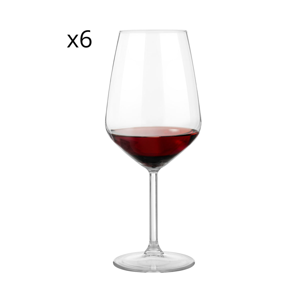 SET OF 6 WINE GLASSES ALLEGRA 490 ML TRANSPARENT 490ML / CLEAR
