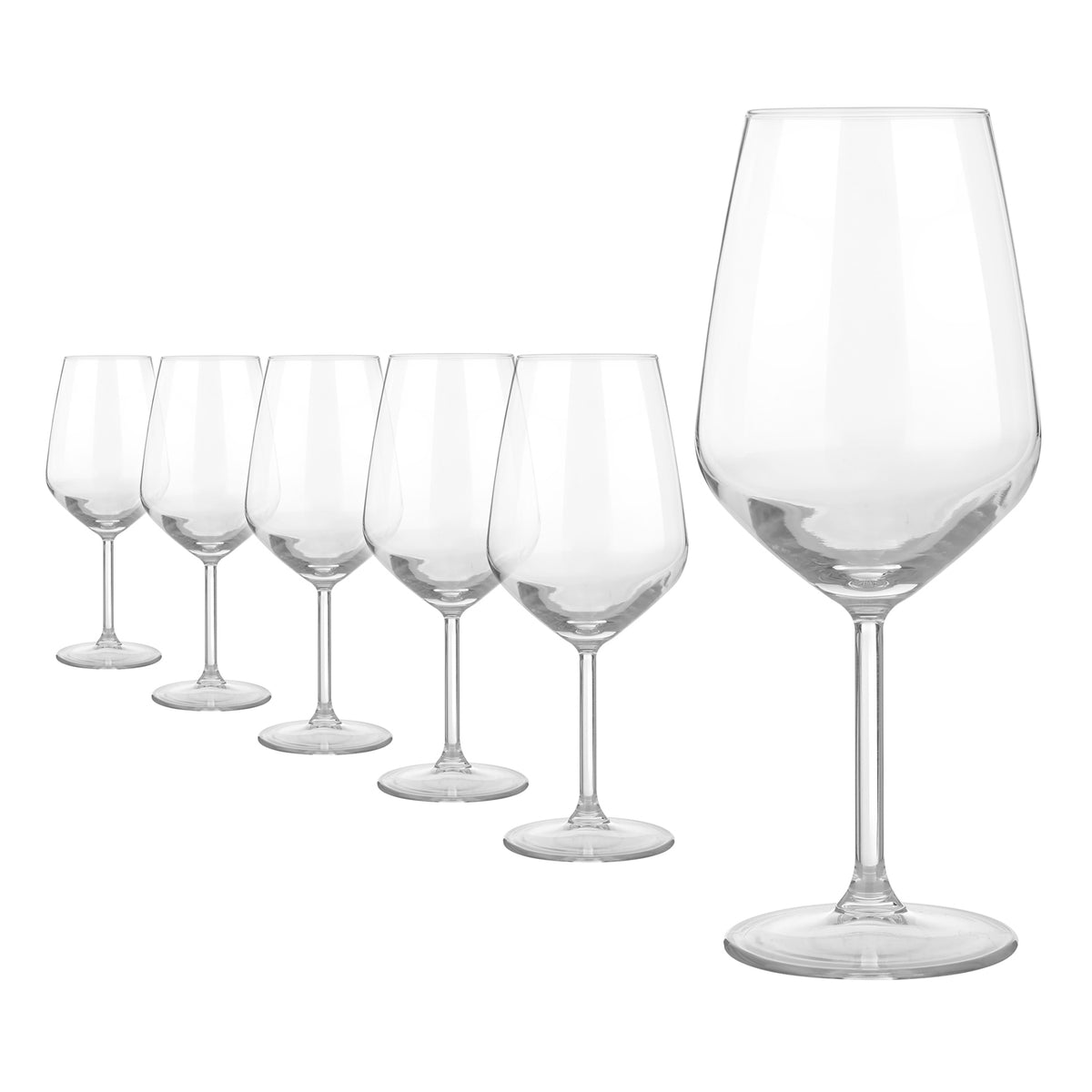 SET OF 6 WINE GLASSES ALLEGRA 490 ML TRANSPARENT 490ML / CLEAR