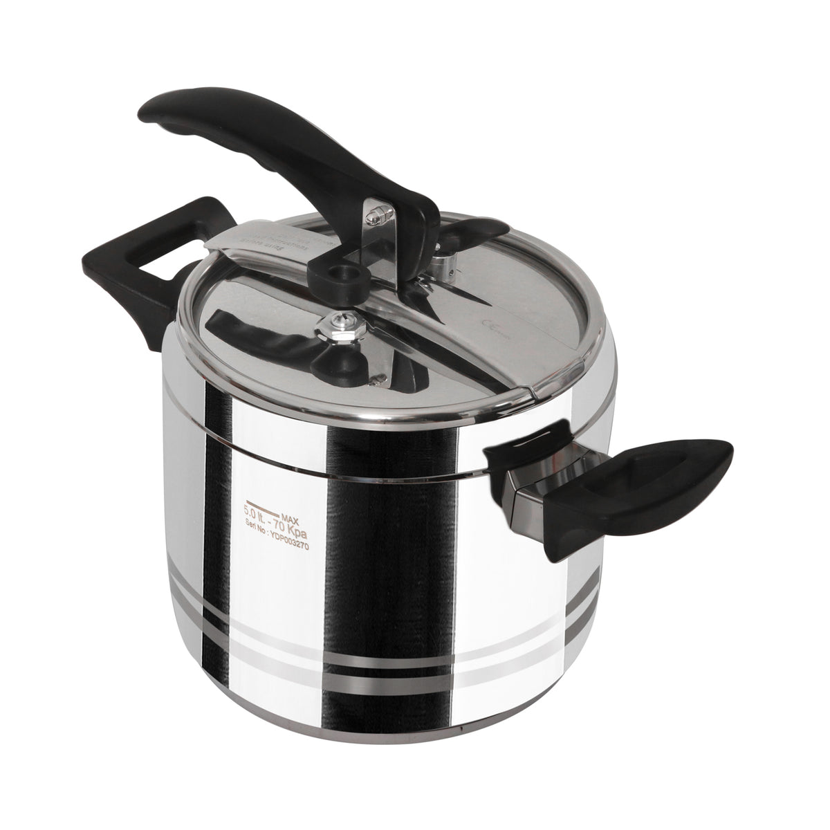 PRESSURE COOKER 5L BLACK HANDLES EXCLUSIVE STEEL WITH BLACK HANDLES 5L / SILVER