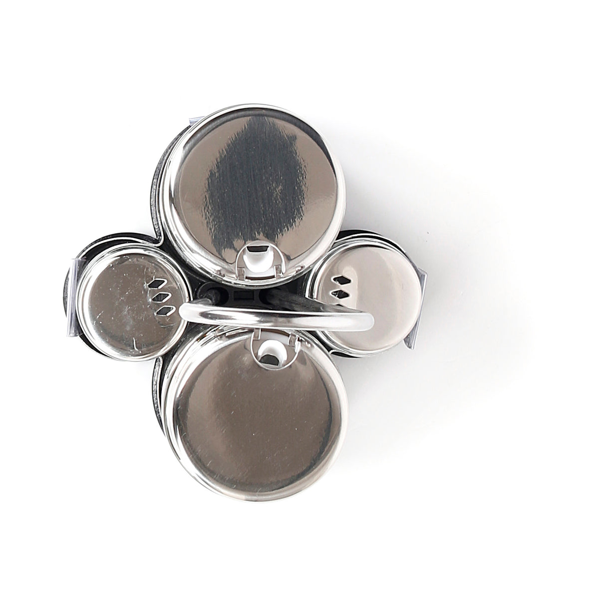 SEASONING SET OIL VINEGAR SALT AND PEPPER KRAFT STEEL 10.7x21.3x10.6CM / CLEAR
