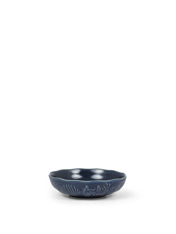 Blue porcelain soup plate