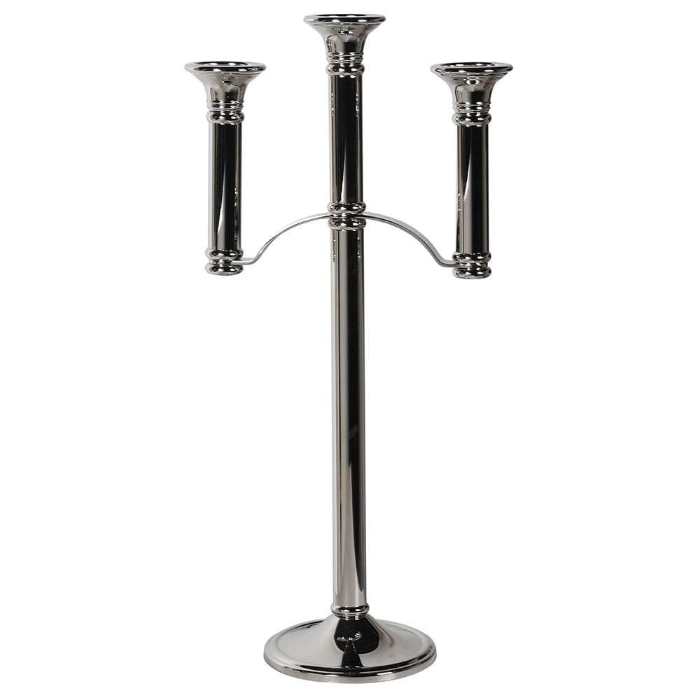 3 Arm Nickel Plated Candelabra H:850mm W:420mm D:220mm