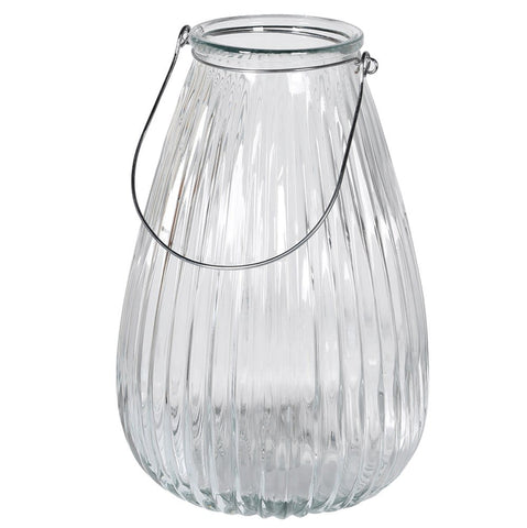 Dwell Large Clear Ribbed Lantern