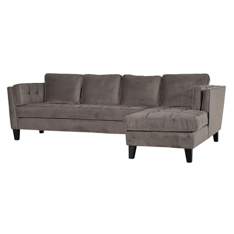 Dwell Taupe Buttoned Corner Sofa
